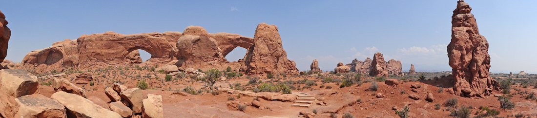 panorama of the Windows at  Arches National Park